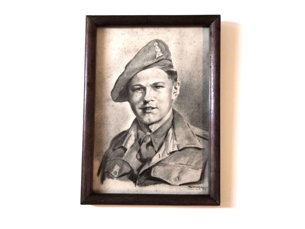 Black and white photo of a young soldier