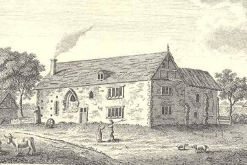 sketch of the 1620s house and its garden as it would have looked