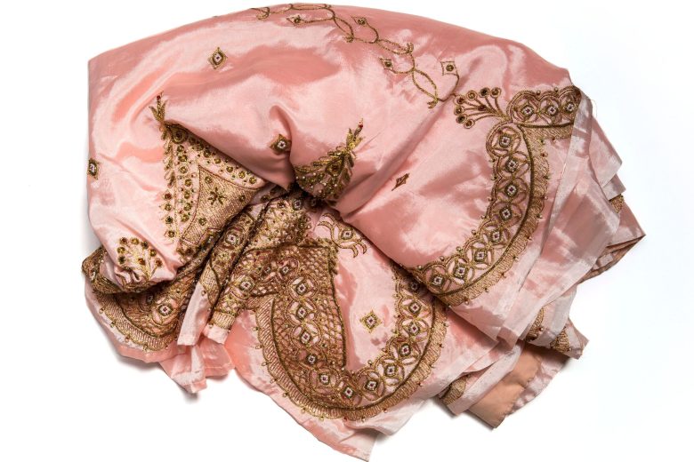 Pale pink decorative sari