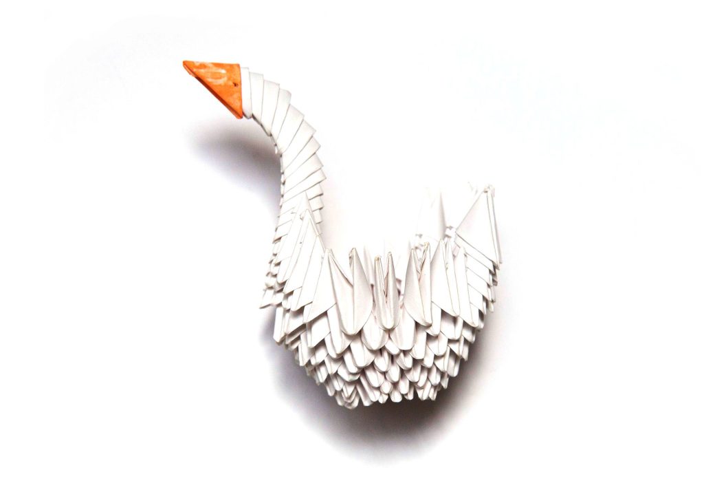 handmade paper swan