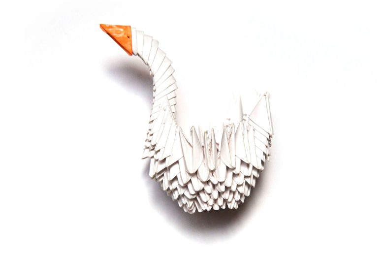 handmade paper swan