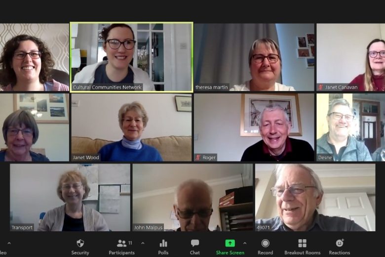 Screenshot of a group zoom video call