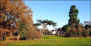 outdoor scene with glen parva manor in the background