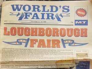 World's Fair front page newspaper spread about Loughborough fair