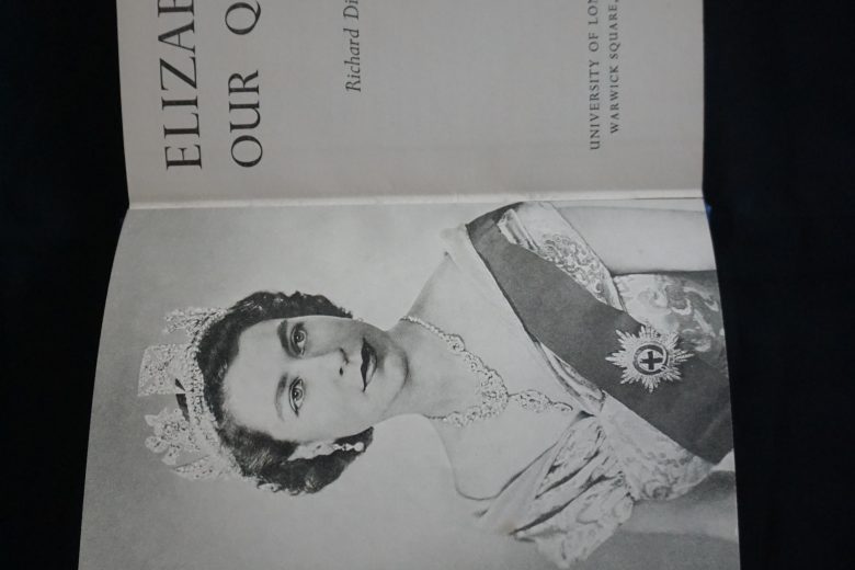 Image of young Queen Elizabeth next to text which reads 'Elizabeth our Queen' by Richard Dimbleby