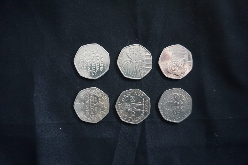 Commemorative coins from various years