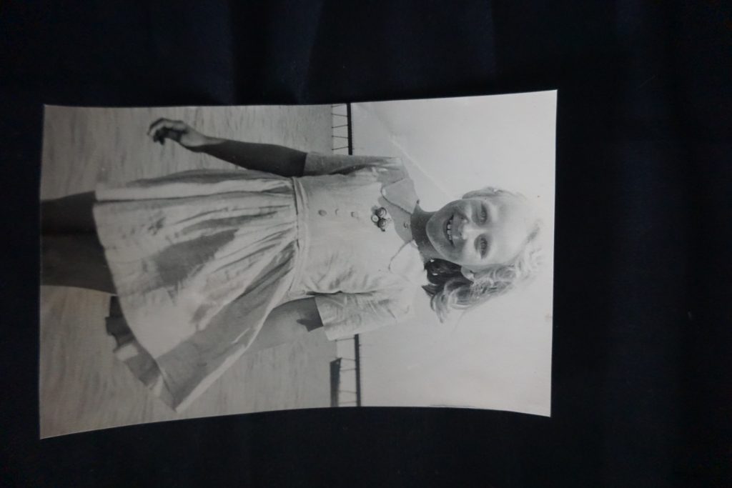 A black and white photo of Sylvia as a young girl