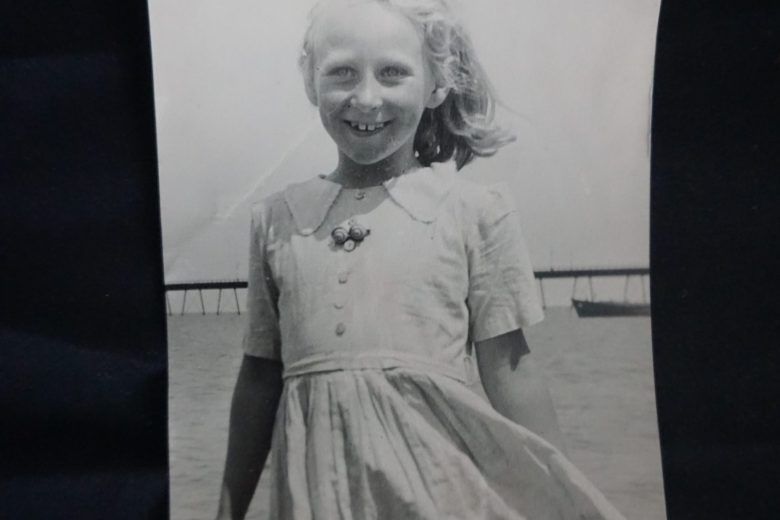 A black and white photo of Sylvia as a young girl
