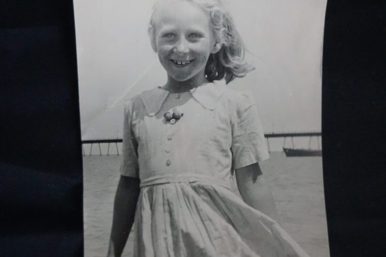 A black and white photo of Sylvia as a young girl