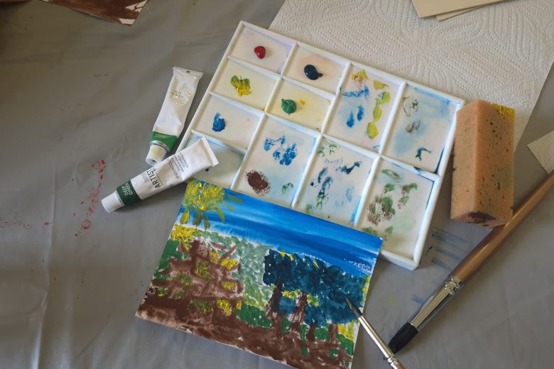 Beautiful artwork created in a workshop led by 'Culture to You'.